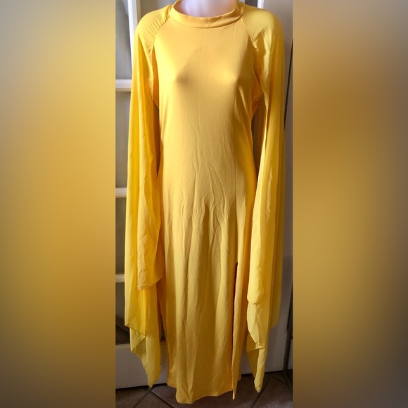 Mayfasey women’s elegant high split flare sleeve formal evening gown maxi - Picture 2 of 10